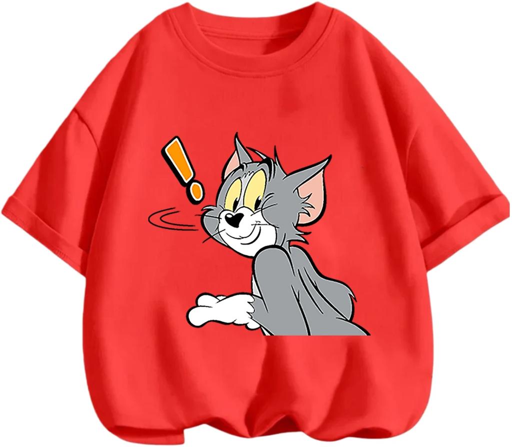 Youth Street Trend Tom And Jerry Tee Summer Soft Casual Round Neck Short Sleeve Children Clothing