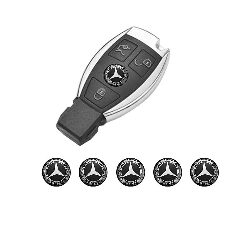 GLC GLB 14 мм Наклейки-эмблемы на ключ автомобиля Аксессуары Для Mercedes Benz AMG E S C A B Класса GLE GLS CLS GLC CLA GLA GLK GLB W205 W20