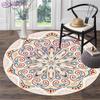 Круглый ковер в стиле бохо, фланелевый коврик для йоги, подушка для гостиной, спальни, учебный коврик, напольный коврик с принтом мандалы, противоскользящий коврик для стула