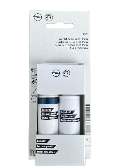 Original OPEL Touch-Up Paint 22W (Z22W): Car Paint + Clearcoat 2x12ml