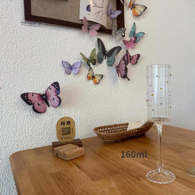Термостойкая стеклянная кружка Butterfly для холодных напитков, домашних соков, молочных коктейлей, бокалов для шампанского, бокалов, десертных чаш