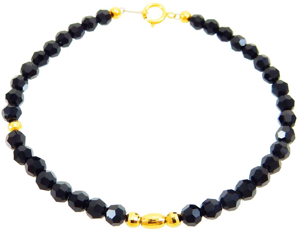 Royal Jewelry 4mm 18K Black Diamond Color Crystal Wide Mirror Ring Bracelet Anklet (21)