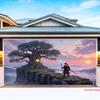 2D, 1 шт. - Извилистая кора дуба на утесе в тумане, фоновые баннеры для декора дома, офиса и улицы