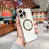 Применимо к iPhone17Promax гальванический чехол для телефона двойное сердце Apple 16Pro магнитный противоударный 15 защитный чехол
