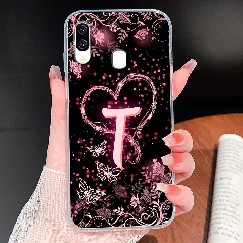 Чехол для Samsung Galaxy A40 A41 A50 A50S С именем, буквой, мягкий ТПУ, прозрачный силиконовый чехол для Samsung A 40 A 50, легкий чехол для телефона