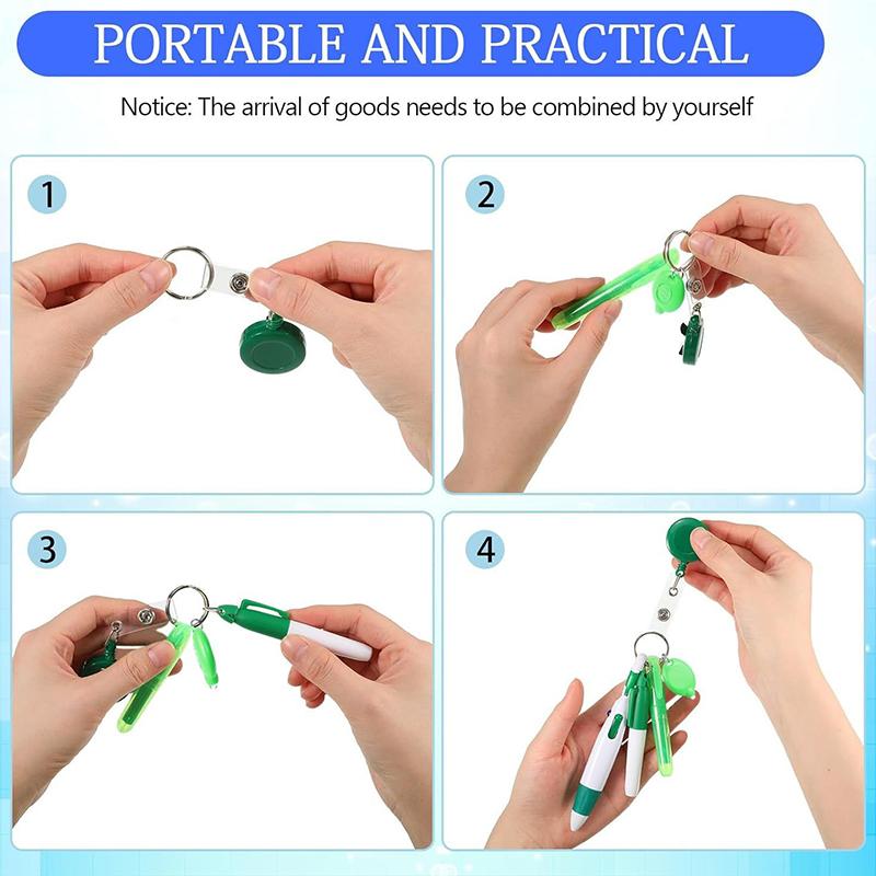 1 комплект аксессуаров для бейджа медсестры, включая перманентный маркер, мини-выделитель, набор ручек для медсестер, выдвижной держатель для бейджа, светодиодный брелок в подарок