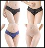 Raiplus Sexy Size S Women's Panties, T-Back Panties, 3-Piece Set, Lace, Black,