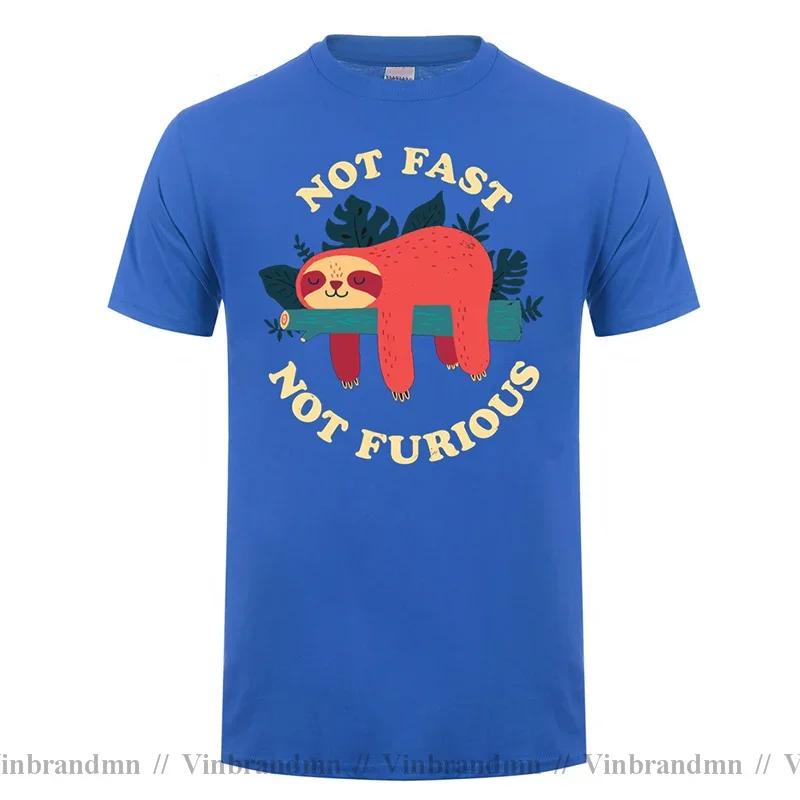 Not Fast Not Furious Cartoon Sloth Print Unisex Tee Shirts Breathable Brand Tops Street Fashion Tshirt Unisexs Casual Summer T Shirts