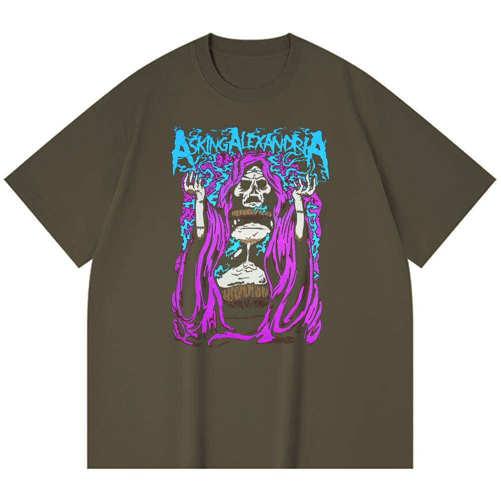 Хлопковая футболка плотностью 230 г/м² 100% Хлопок Heavy Metal Футболка с принтом рок-группы Популярная музыка Унисекс Тяжелая хлопковая футболка