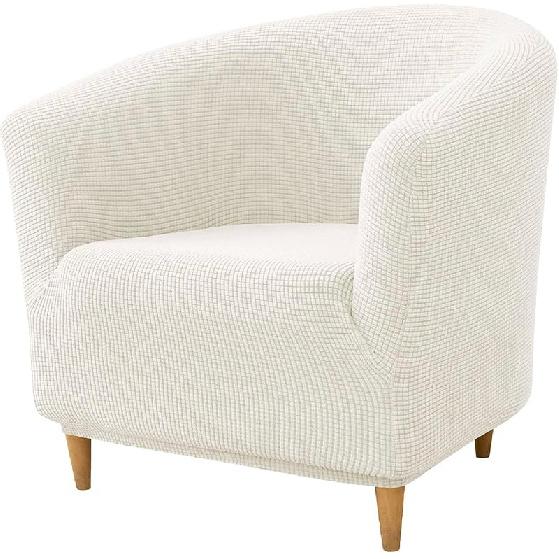 Чехол на клубное кресло, Эластичный клетчатый чехол на кресло-бочку, Съемные чехлы для кресла с подлокотниками, 1 предмет, Чехлы на кресло-бочку с эластичным низом для гостиной