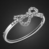 Full Diamond Bow Bracelet, Platinum Plated, Women'S Micro-Inlaid Zircon Bracelet