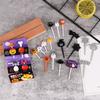 1Pack Halloween Cocktail Picks Fruit Fork Creative Childrens Holiday Fruit Fork Set Cake Stick Desserts Forks