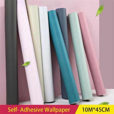 10 м макарон чистый цвет утолщается ПВХ DIY гостиная пленка самоклеящаяся настенная бумага водостойкая настенная наклейка декоративная