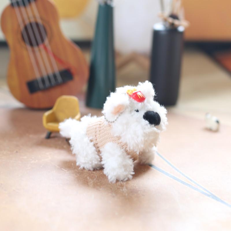 Очаровательная плюшевая кукла-собачка с коротким искусственным мехом для подвешивания на сумку и коллекции