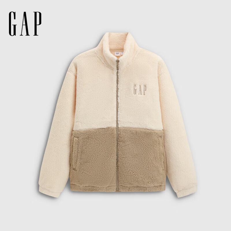 Gap Unisex Logo Teddy Fleece Full-Zip Stand-Collar Sweatshirt