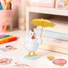 Holding Yellow Umbrella Chicken Figurine Cartoon Chick Resin Statue Sculpture Home Office Desktop Decoration Ornament