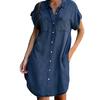 Повседневное платье, модная уличная одежда, популярное мини-платье из искусственного денима, женская одежда на ощупь