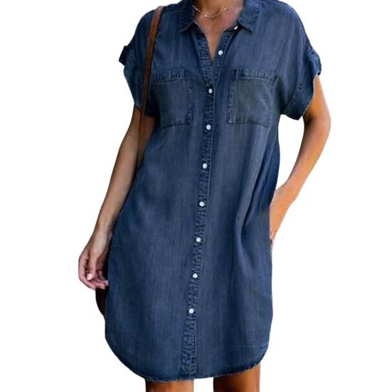 Повседневное платье, модная уличная одежда, популярное мини-платье из искусственного денима, женская одежда на ощупь