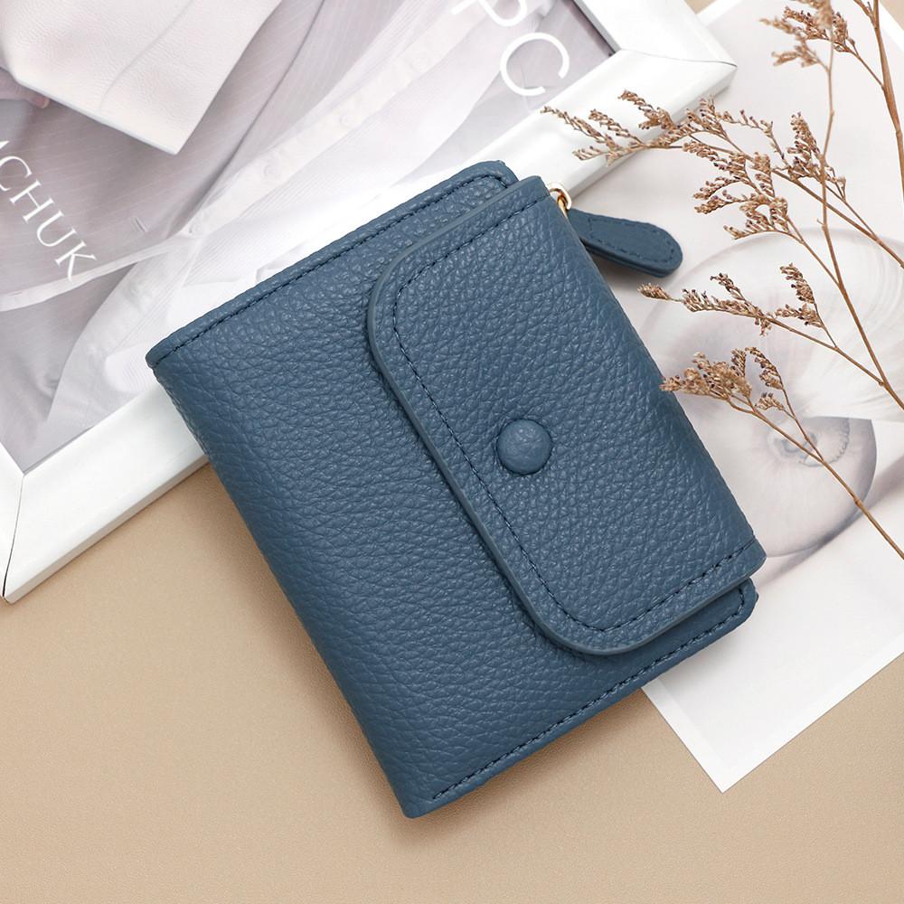 Minimalist Pu Zipper Coin Purse With Card Storage For Daily Use