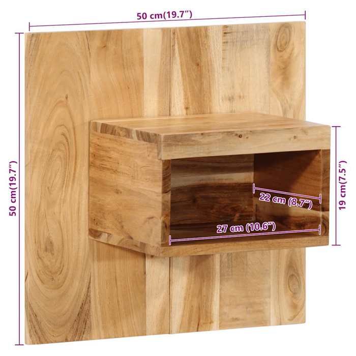 VidaXL Table de chevet 50x27x50 cm bois d'acacia solide, armoire de lit, meuble de chambre à coucher, table de chevet en 4017524