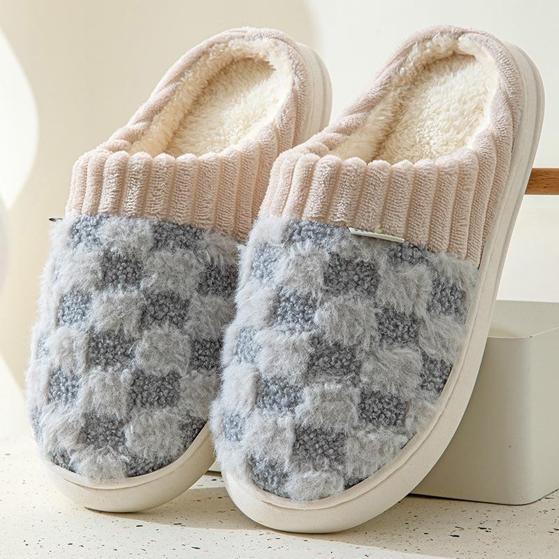 Autumn/Winter Indoor Outdoor Furry Cotton Slippers for Men & Women
