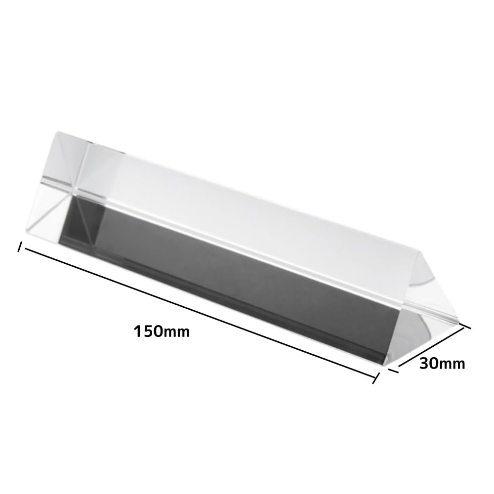 Seimeinoki Треугольная призма Фотография Оптическая стеклянная призма K9 Хрустальный материал Прозрачная призма Создание радуги Эффект радуги Для фотографии Свет