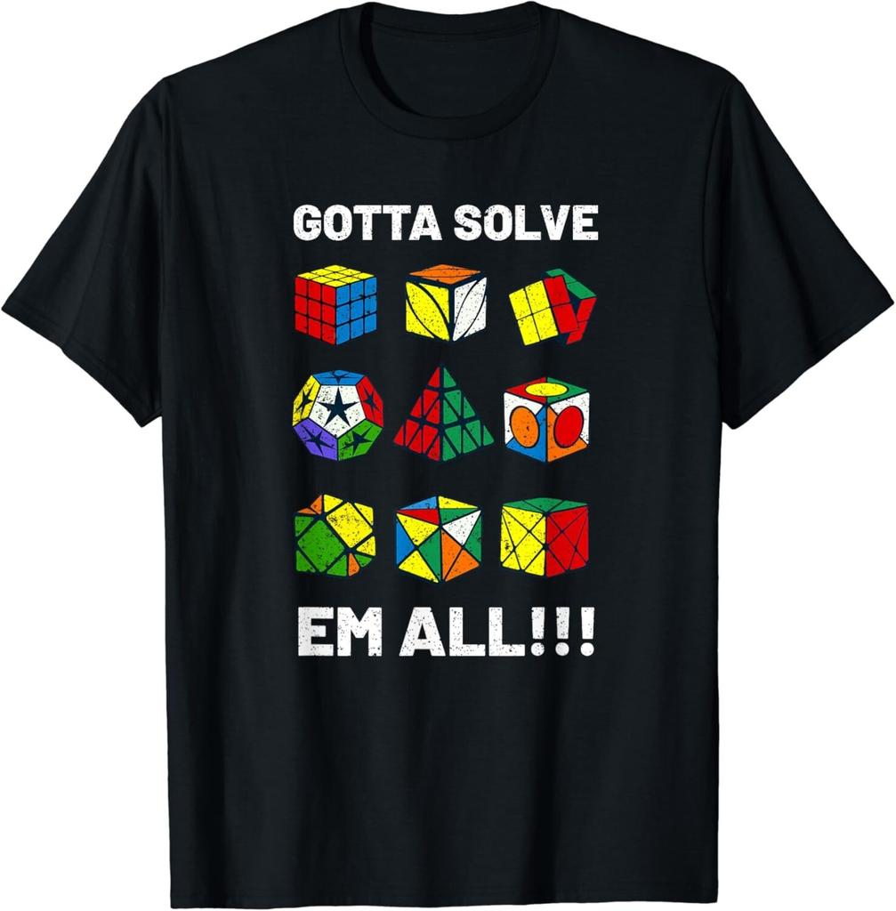 Конкурсный кубик Рубика Gotta Solve Em All Спидкубинг Подарок Унисекс Футболка