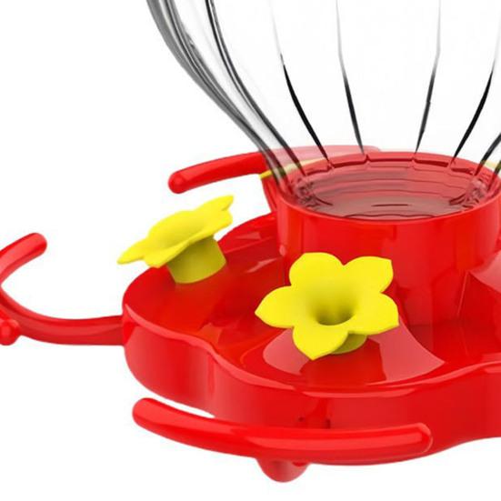 Кормушка для колибри 16 унций, подвесная кормушка для колибри с 5 отверстиями для кормления цветов и жердочкой для декора сада снаружи