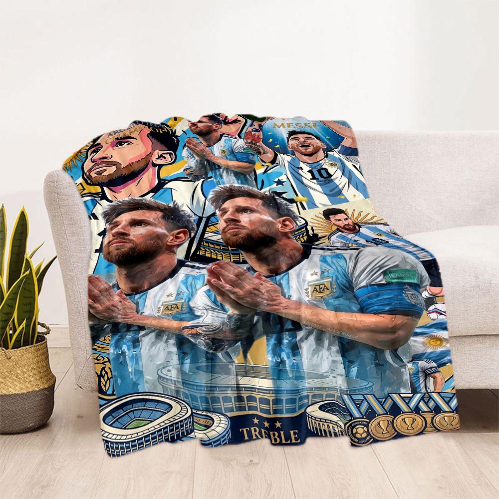Messi 19 Blanket Soft Warm Cozy Great for Sofa Bed Office All-Season Use Playful Design Perfect Gift for Relatives and Friends