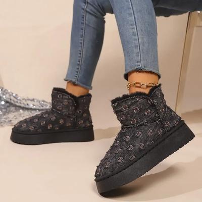 2024 Новые женские ботильоны, плюшевые теплые классические зимние женские прогулочные ботинки, повседневные ботинки для активного отдыха на толстой подошве, зимние ботинки Zapatos