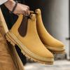 Мужские ботинки Chelsea Fashion Shoes Желтые мужские кожаные ботильоны Роскошные повседневные высокие мужские высококачественные классические туфли для инструментов