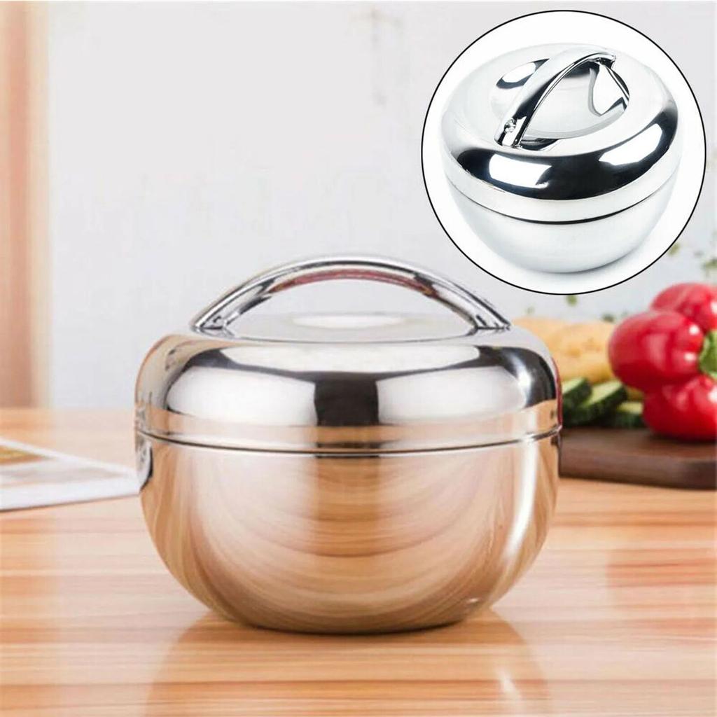 Portable High Quality Stainless Steel Round Lunch Box Food Storage Containers For Hot Food With Thermal Insulation Bento Box