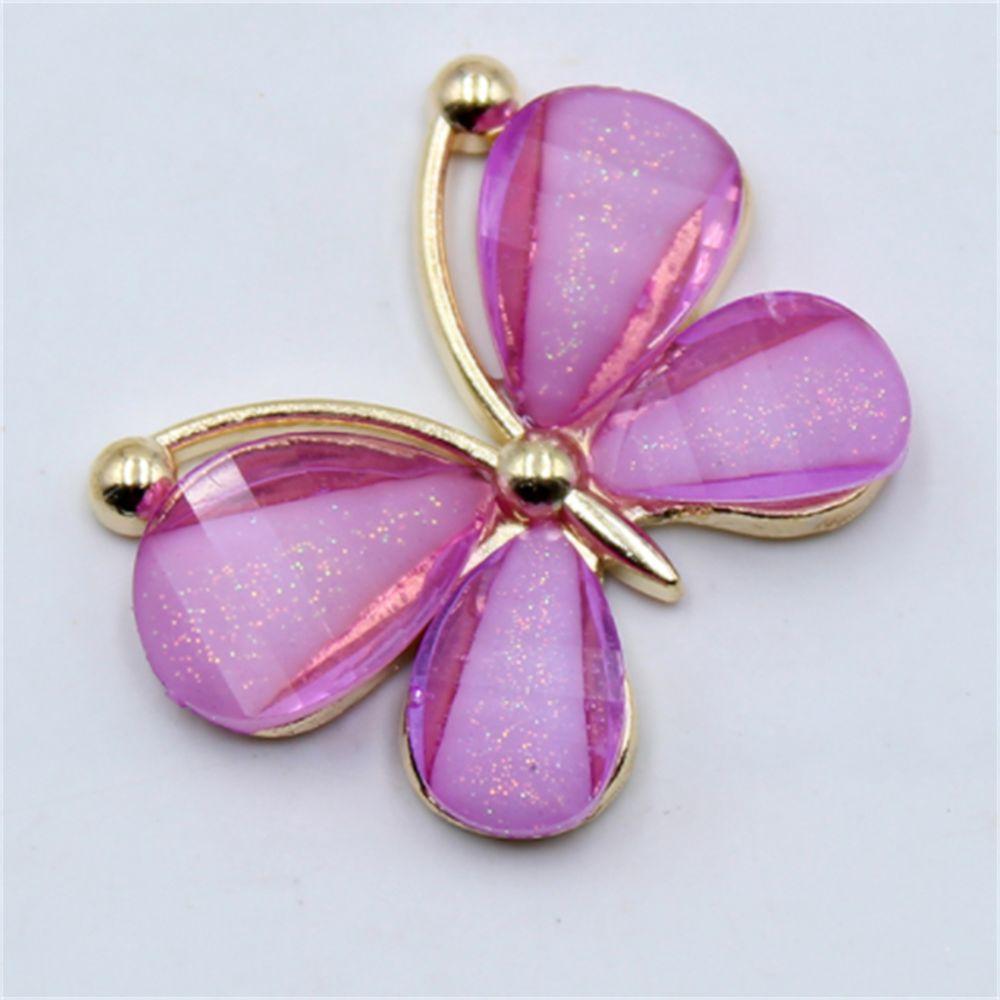 10pcs Cute Butterfly Alloy Jewelry Accessories Stained Glass Costume Decoration Metal Buttons