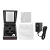 Double Watch Winder Glossy Solid Wooden Watch Box Storage Case for Automatic Watches 100?240VAU