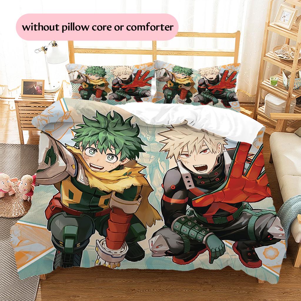 My Hero Academia Deku & Bakugo Duvet Cover & Pillowcases, MHA Fan Bedroom Bedding, Perfect Gift.chl