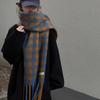 Plaid Scarf Women's Winter Thickened Warm Imitation Cashmere Scarf Long Shawl Student Knitted Shawl