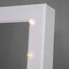 Jewelry Mirror Cabinet with 20 LED Lights Reclining Jewelry Cabinet with Storage for Rings Earrings Necklaces 40x37x146 cm White