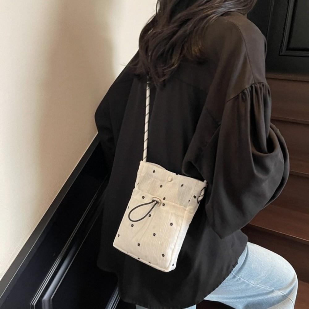 Flower Printed Pleated Cloud Crossbody Bag Lightweight Folded Slant Bag Phone Shoulder Bag  Daily