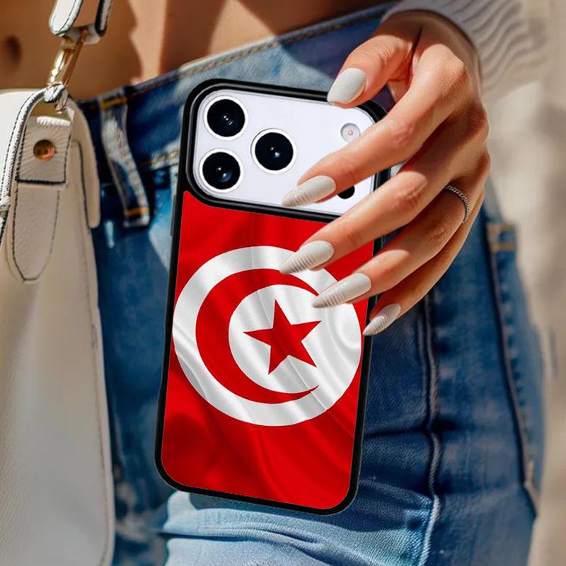 Tunisia Flag Map Phone Case For iPhone 17 Air 14 15 13 12 Max Cover For Apple 16e 11 Pro Max Plus Coque
