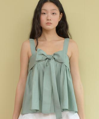 Sennyu Ribbon Shirring Sleeveless (Mint)