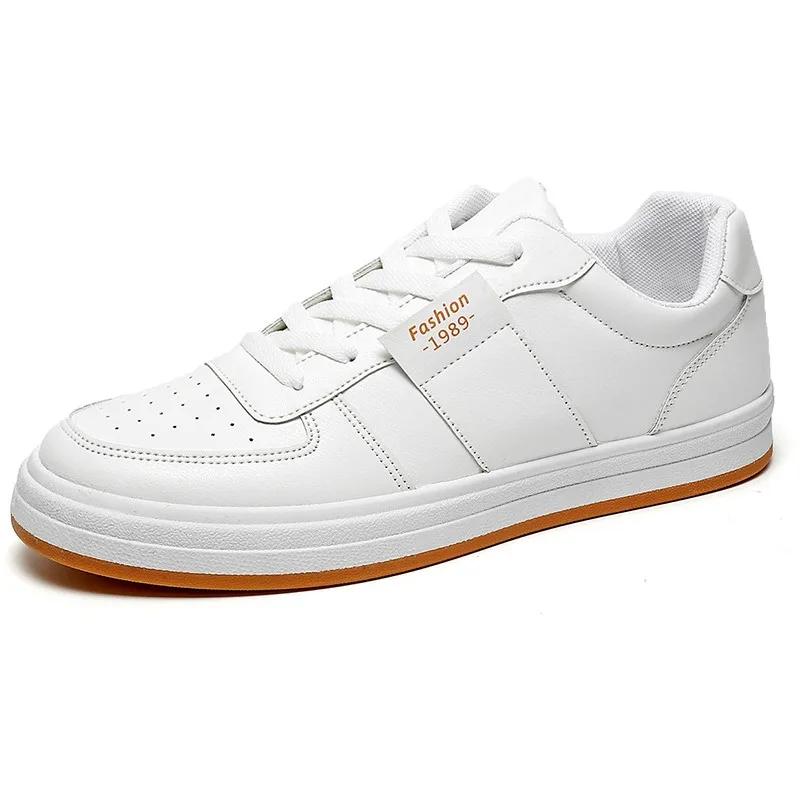 Fashion Spring Breathable Small White Board Shoes Men's 2024 New Trend Casual Sports Shoes Male Versatile Trend Leather Shoes Sneakers
