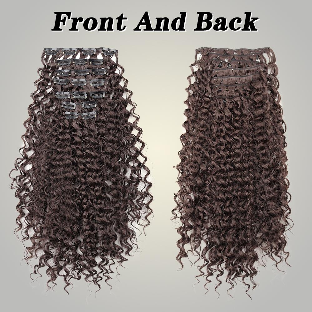 Синтетические длинные вьющиеся волосы на клипсах для наращивания волос, натуральные волнистые вьющиеся волосы на клипсах для густых париков для наращивания волос, цвет для женщин