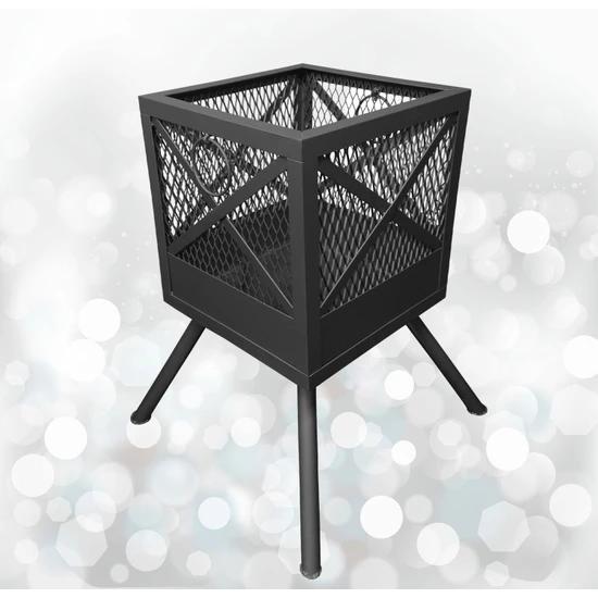 Садовый камин с кострищем 60 литров большого объема каминная плита-гриль