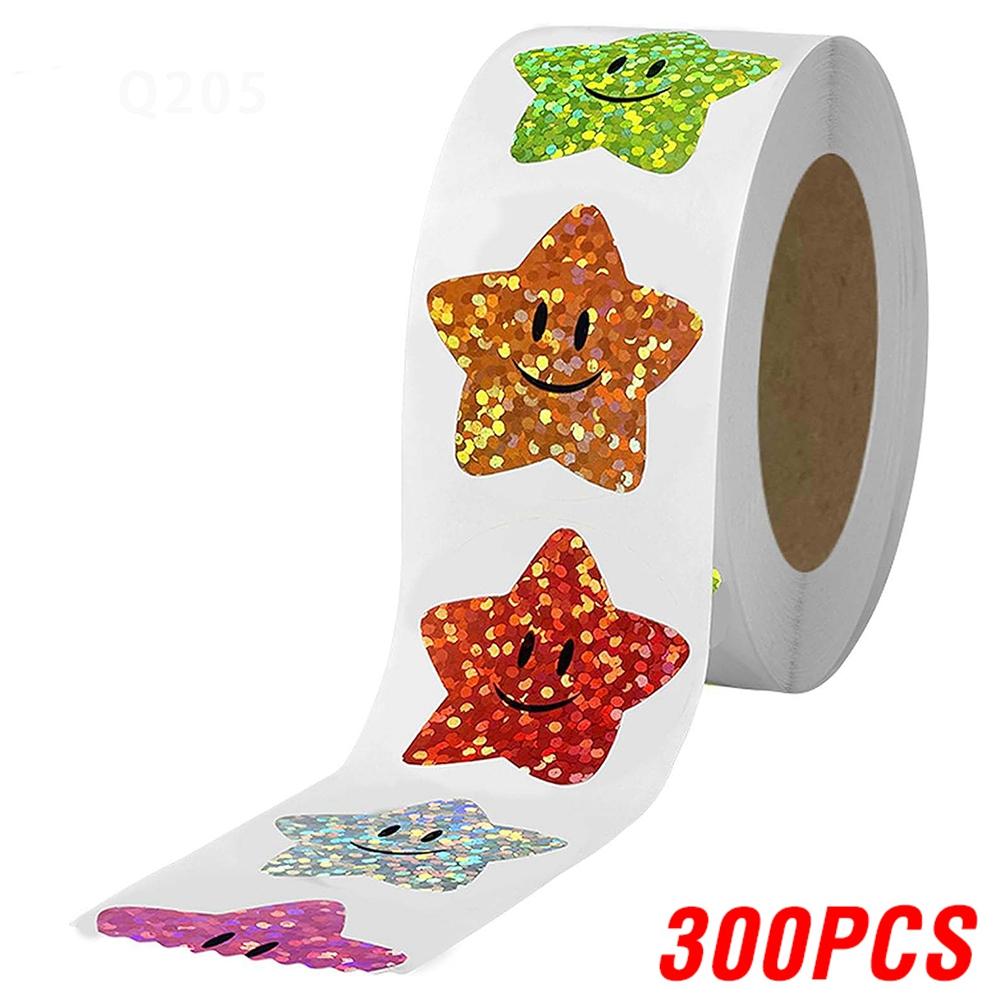 100-500pcs Glitter Star Stickers for Kids School Teacher Reward Sticker Party Decor Small Business Label Scrapbooking Stickers