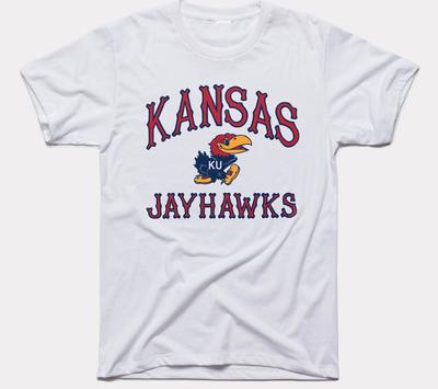 Kansas Jayhawks Logo T-shirt White Short Sleeve  JJ665