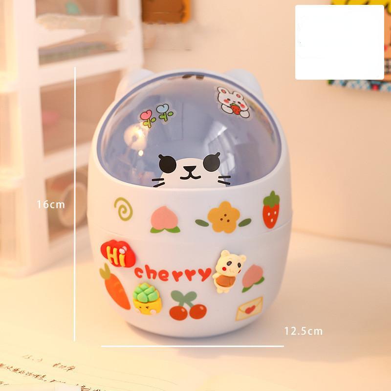 1 шт., креативная коробка для хранения канцелярских принадлежностей Kawaii, милый мультяшный ящик для хранения косметики, студенческий офисный настольный органайзер, студенческие принадлежности