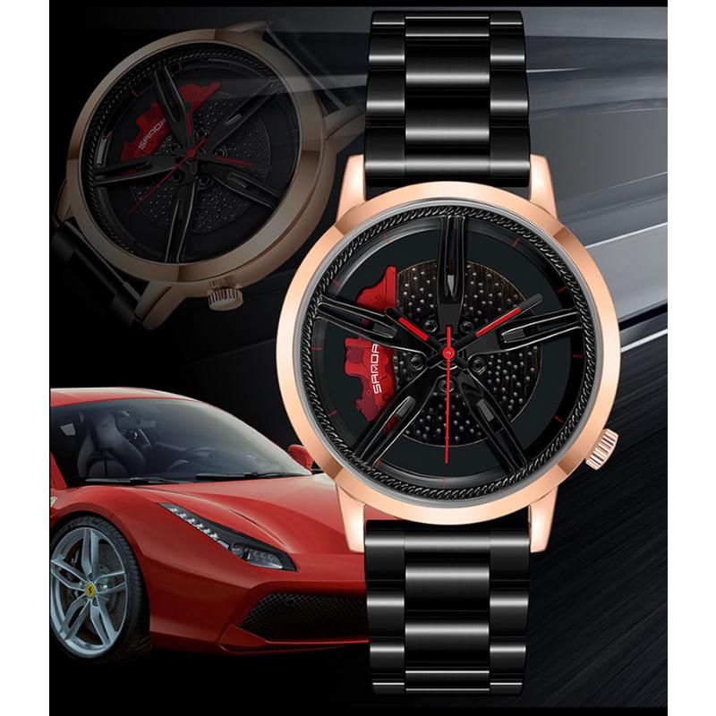 SANDA Новые мужские часы Модные мужские трендовые часы с полым циферблатом Водонепроницаемая концепция водонепроницаемых мужских автомобильных вращающихся кварцевых часов