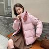 2024 новая корейская версия пуховой одежды для женщин, короткая зимняя свободная одежда, утолщенная куртка-стеганая