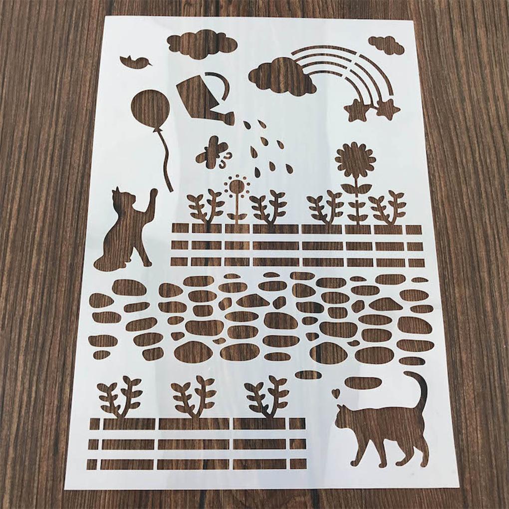 Детский трафарет для рисования, ажурный шаблон для настенного рисунка, красочные детские трафареты для граффити для тиснения бумажных карточек