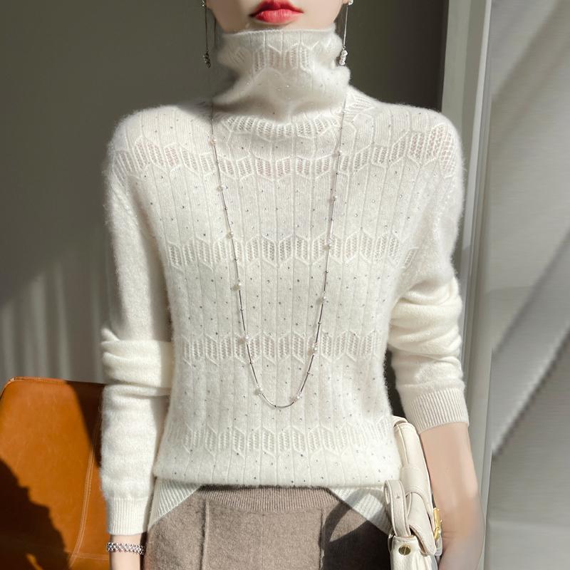 Женский свитер 100% шерсть MODERN NEW SAGA водолазка вязаный пуловер толстые зимние джемперы женские вязаные топы